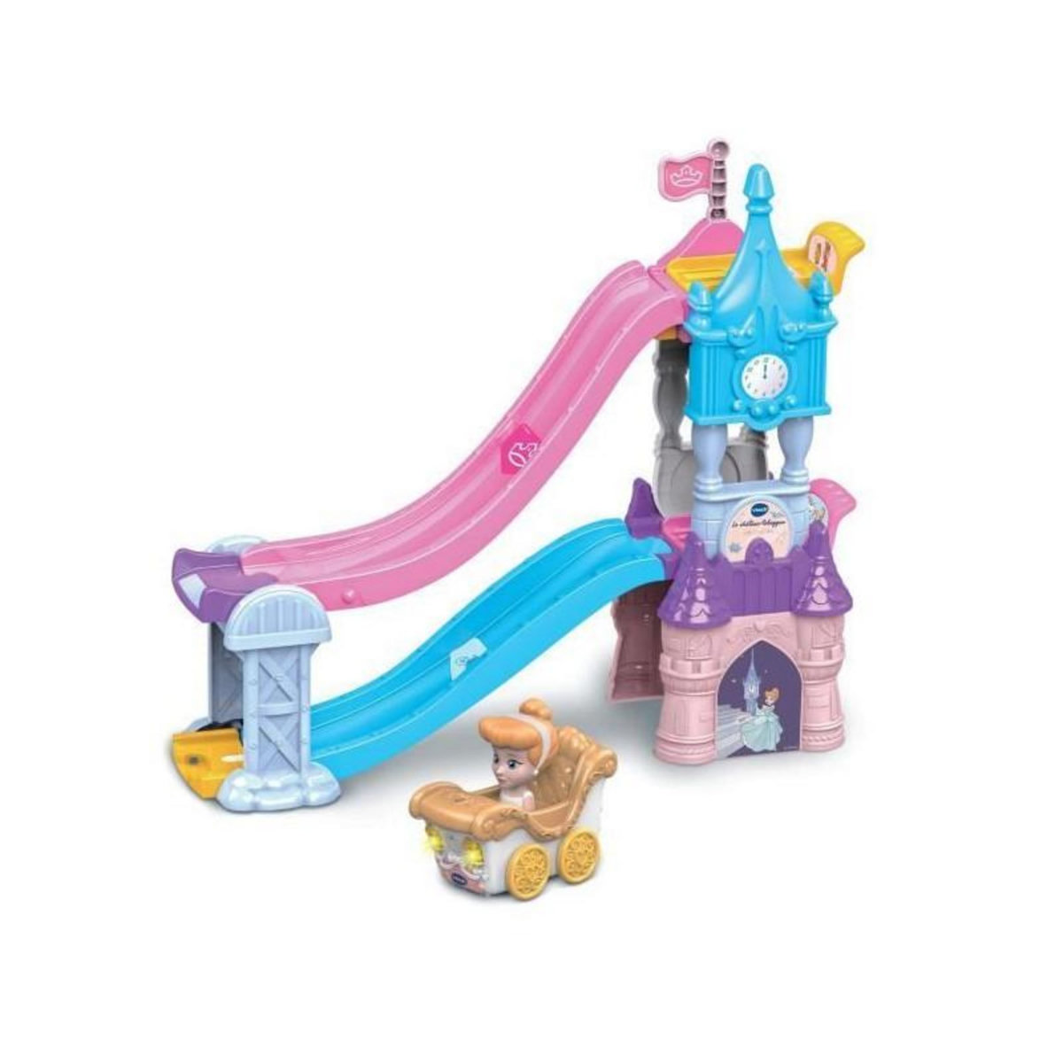 VTECH VTECH TUT TUT BOLIDES DISNEY PRINCESSES - CHÂTEAU - TOBOGGAN ENCHANTÉ (+ LE CARROSSE MARIAGE ENCHANTÉ DE CENDRILLON)