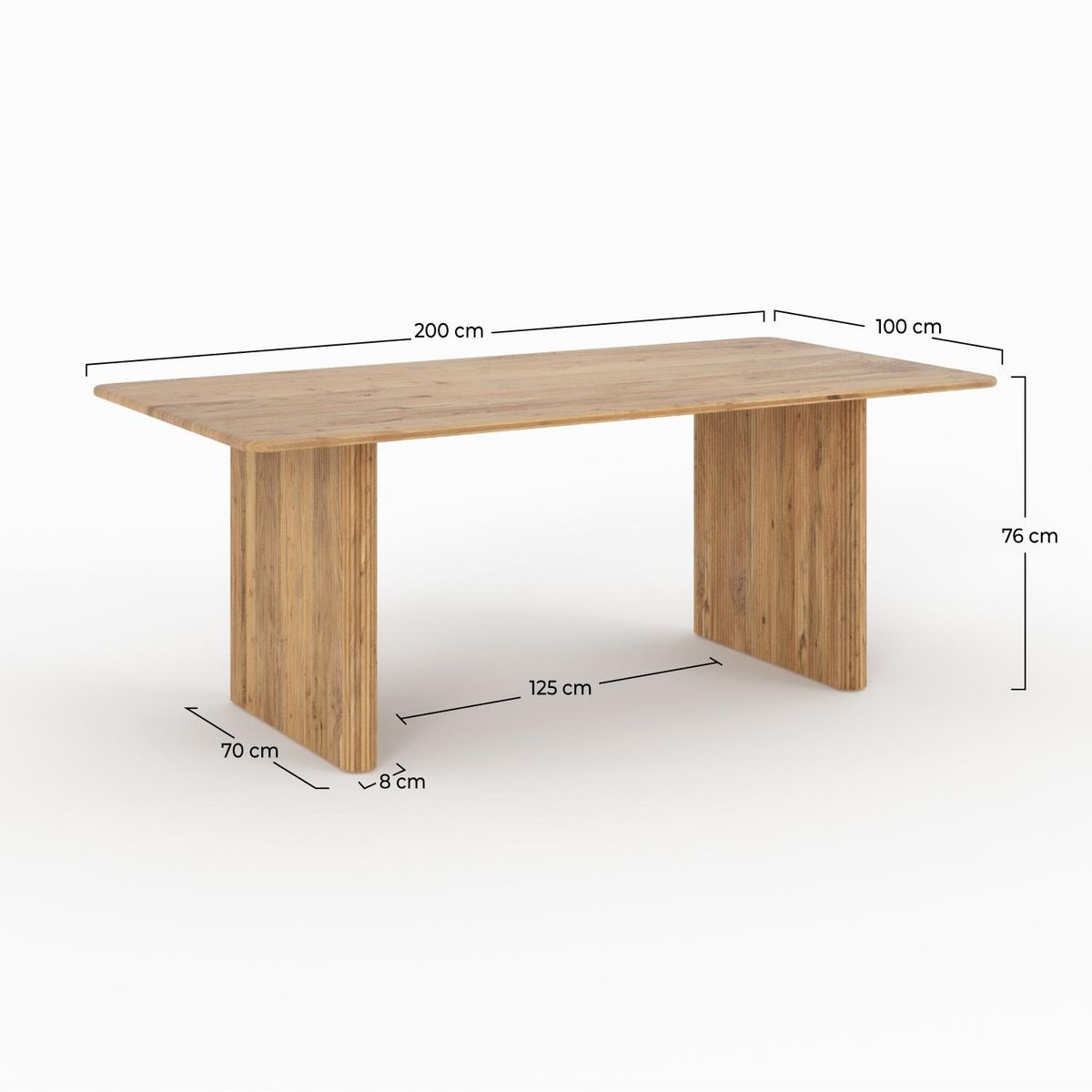 Rendez vous déco Table rectangulaire en bois d'acacia 6 personnes - Andrea