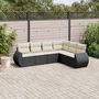 Voir la diapositive 1 : VIDAXL Salon de jardin 6 pcs avec coussins noir resine tressee