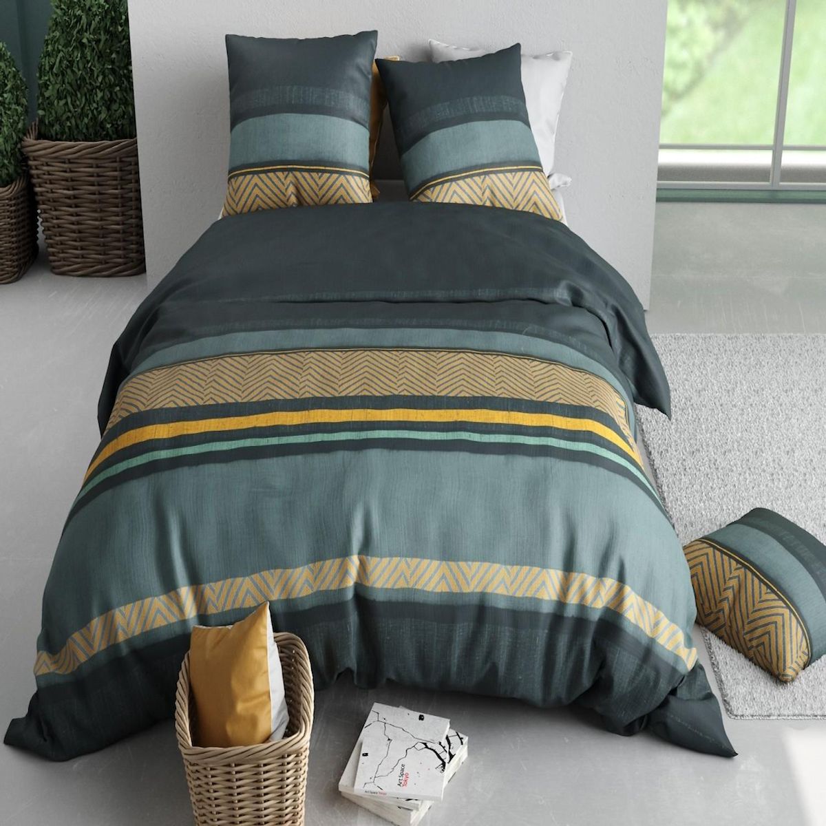 ATELIER DU COTON Parure Housse De Couette 100% Coton 57fils Astral