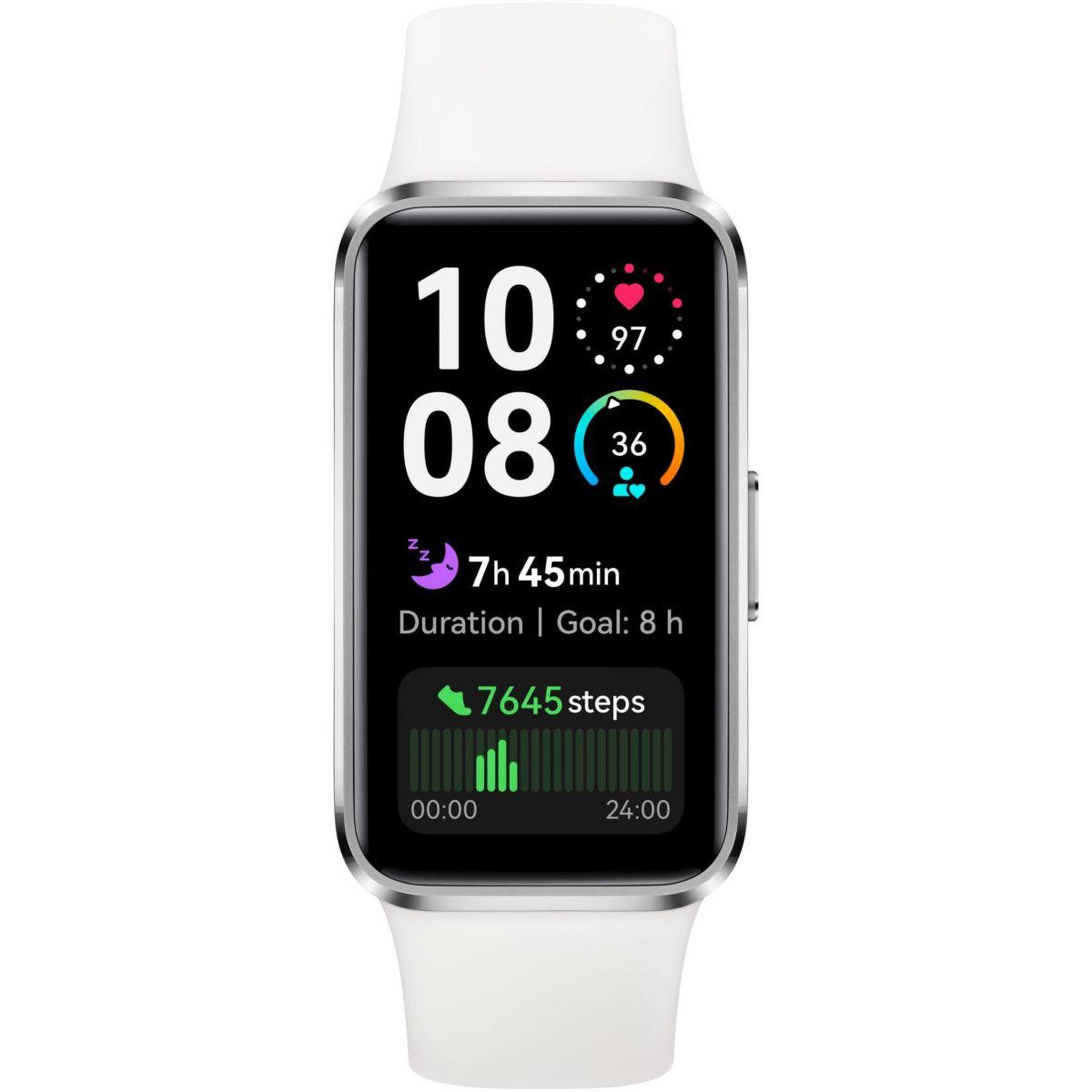 Voir la diapositive 1 : HUAWEI Montre connectée Band 10 Blanc Titane