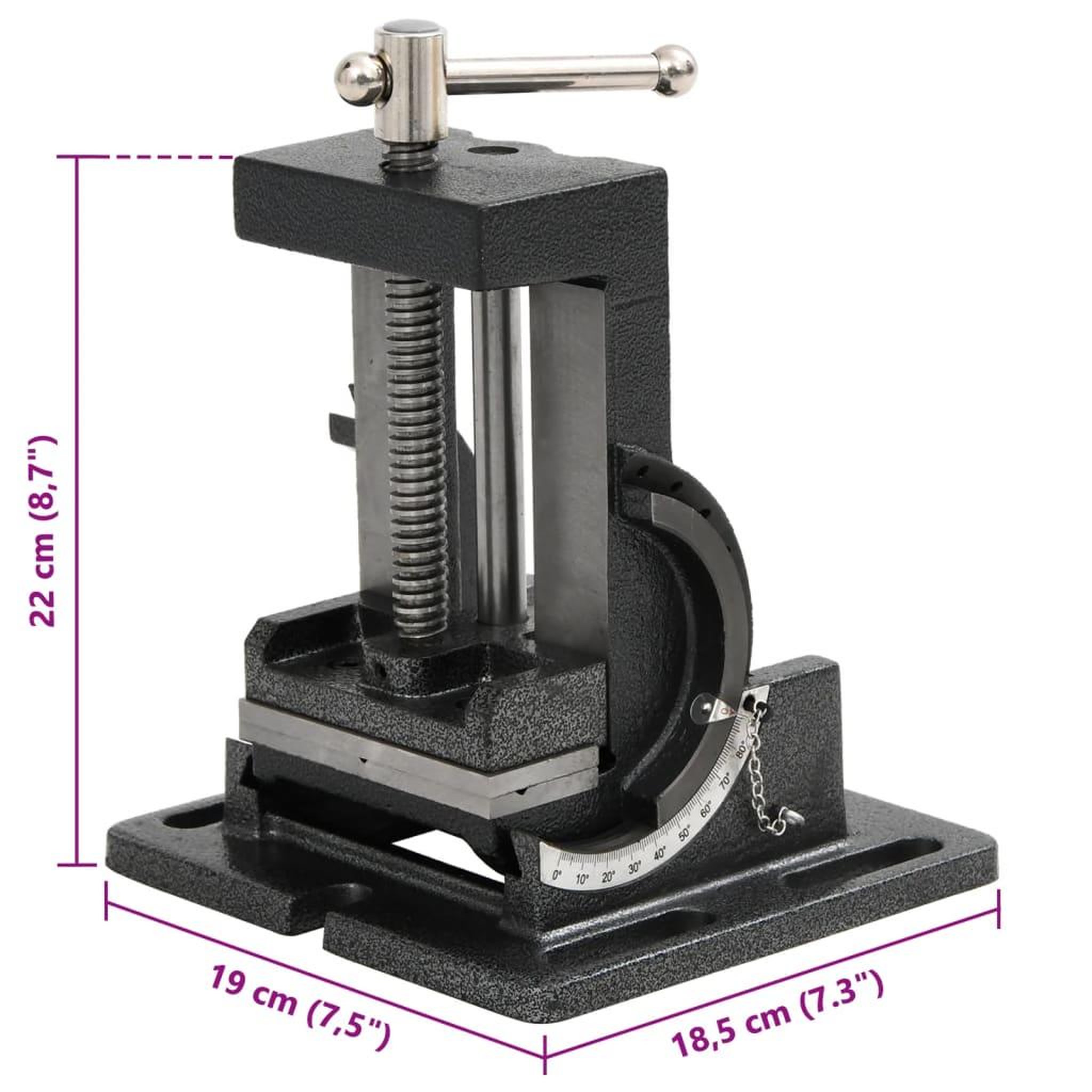 Voir la diapositive 6 : VIDAXL Etau inclinable de perceuse a pression manuelle 110 mm