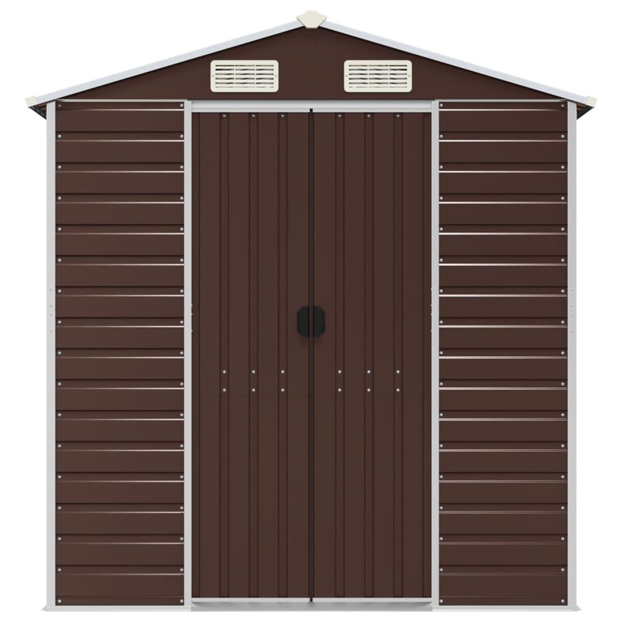 Voir la diapositive 4 : VIDAXL Abri de jardin marron 191x810x198 cm acier galvanise