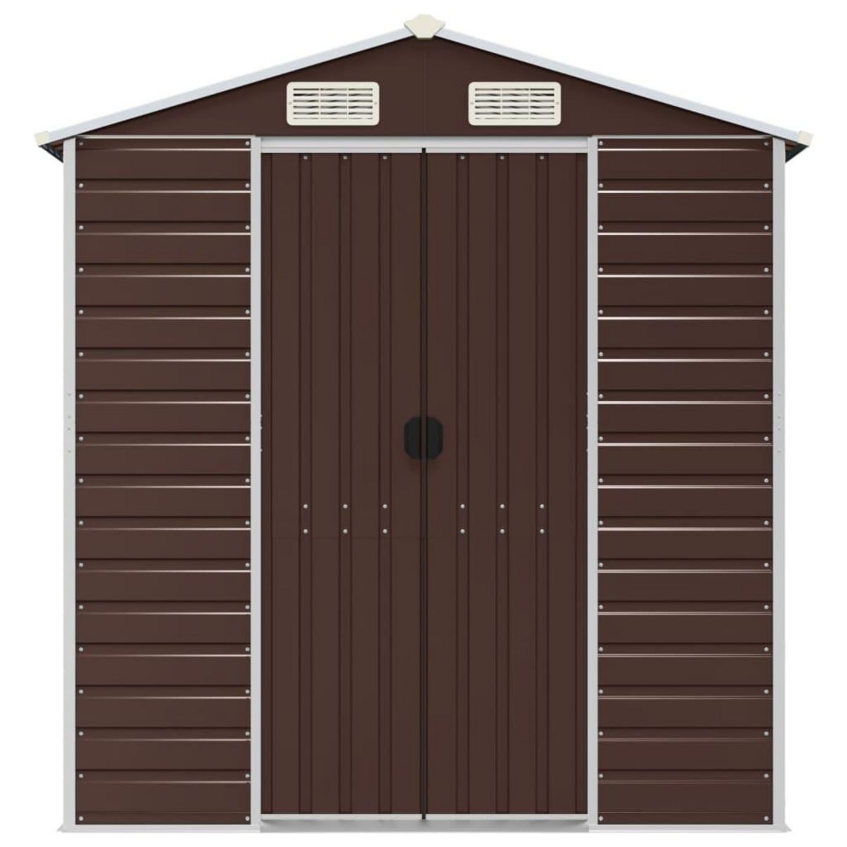 VIDAXL Abri de jardin marron 191x810x198 cm acier galvanise
