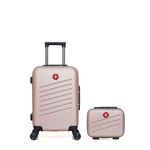 SWISS KOPPER SWISS KOPPER - LOT DE 2 - Valises cabine et vanity ZURICH. Coloris disponibles : Gris, Noir, Vert, Bleu, Rose, Beige