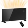 Voir la diapositive 1 : HOMCOM Radiateur à convection 2000W mural autoportant - affichage LED, timer 24h, thermostat, télécommande - verre noir