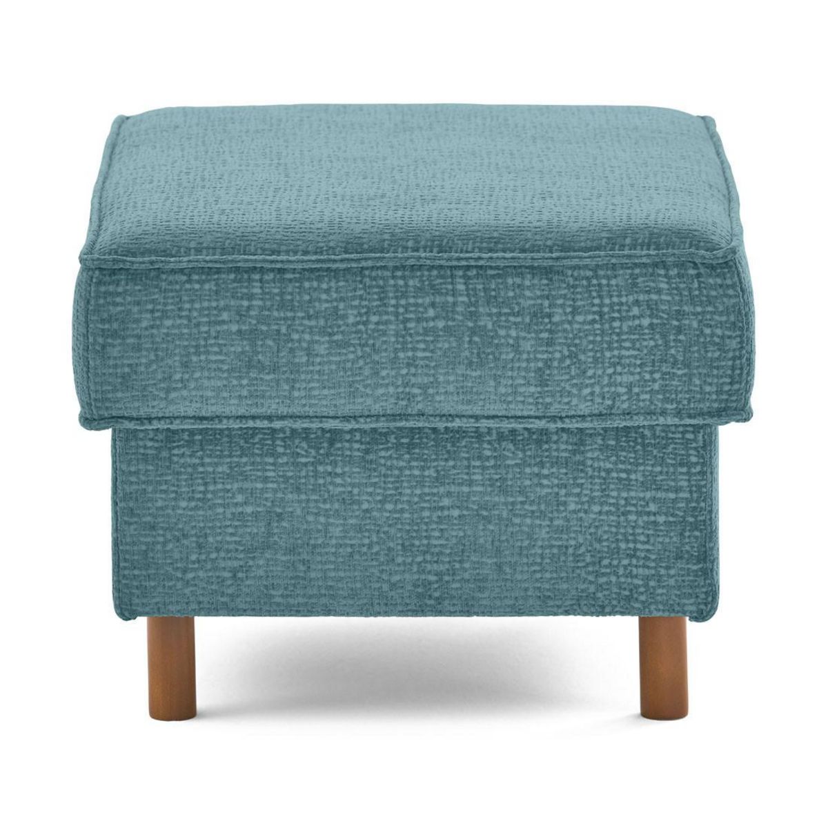 LISA DESIGN Jake - pouf en tissu velours relief - pieds en bois foncé