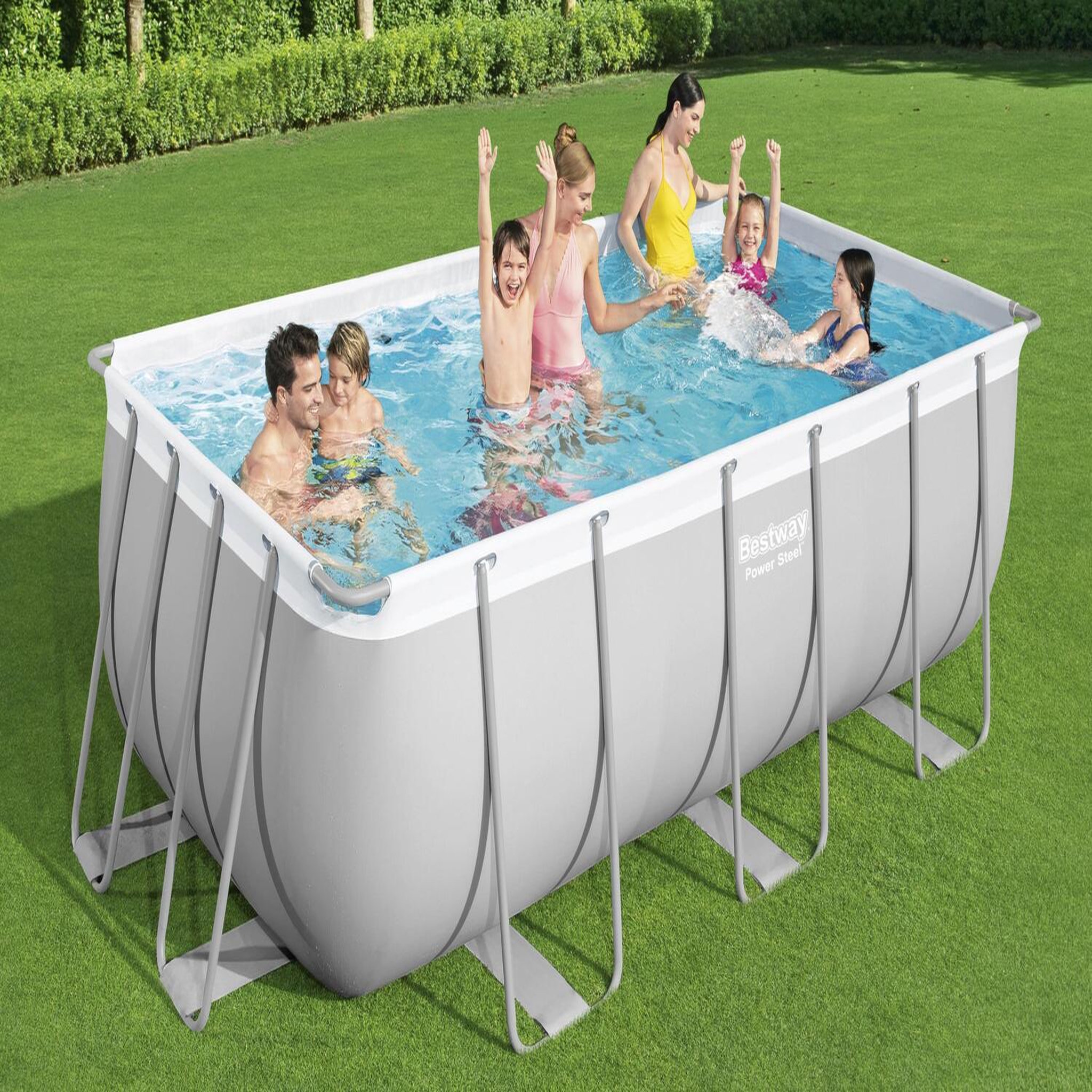 Voir la diapositive 2 : CONCEPT USINE Piscine hors sol rectangulaire 4,12 x 2,01 x 1,22 m HAWI