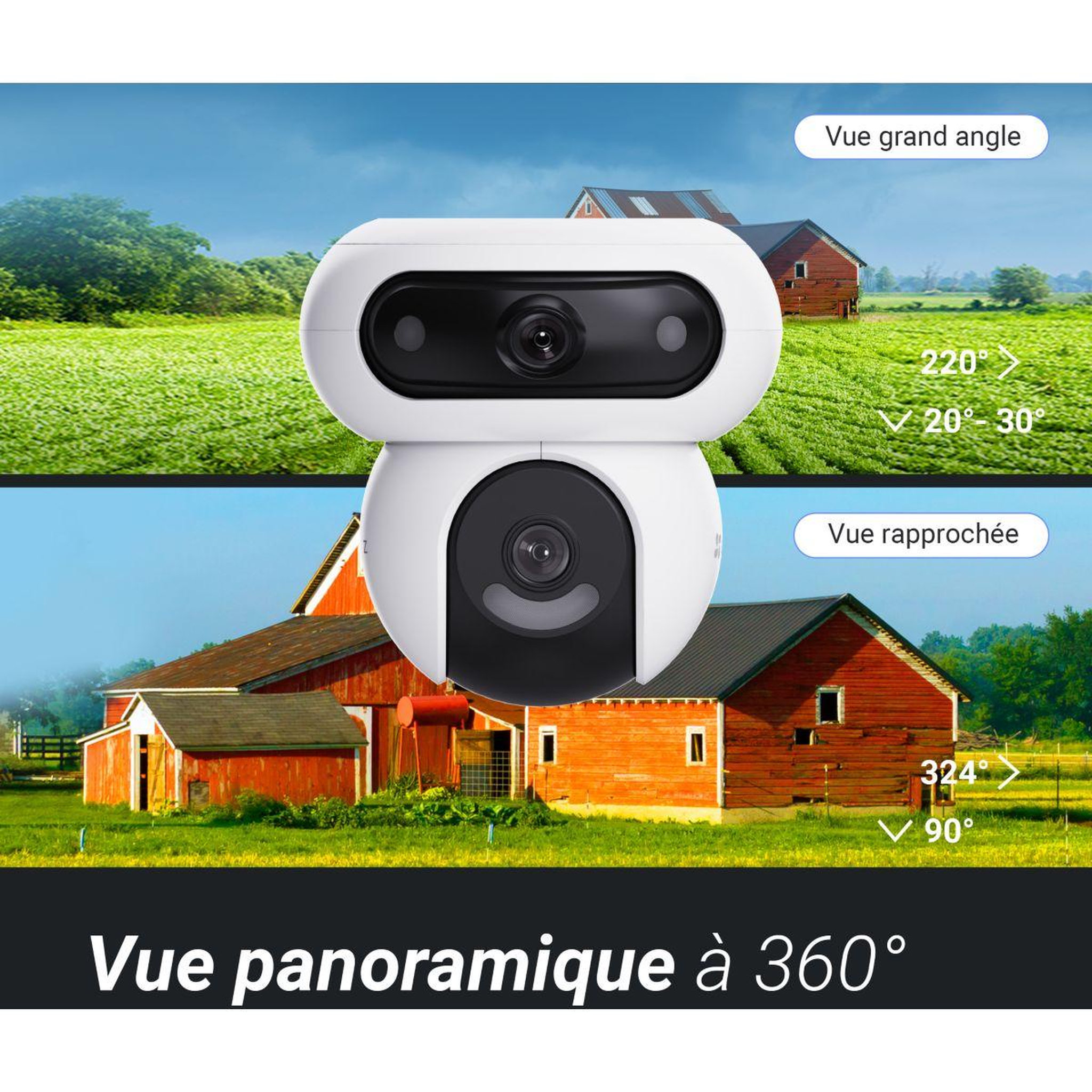 Voir la diapositive 4 : EZVIZ Caméra de surveillance H90 - Double optique 2K+ motorisée