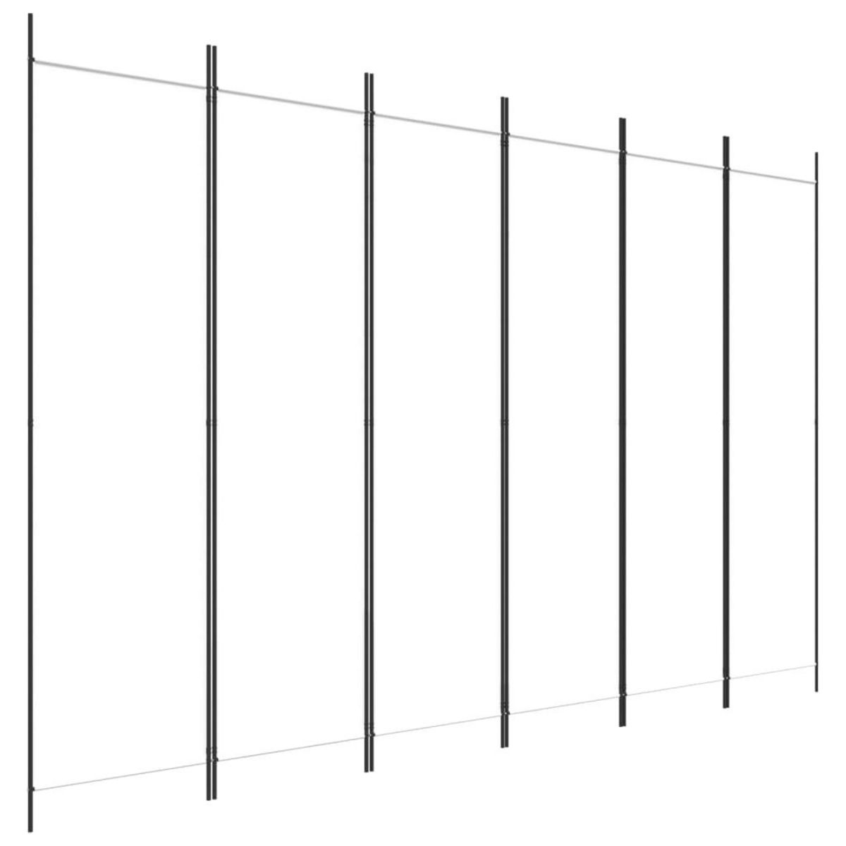 VIDAXL Cloison de separation 6 panneaux Blanc 300x200 cm Tissu