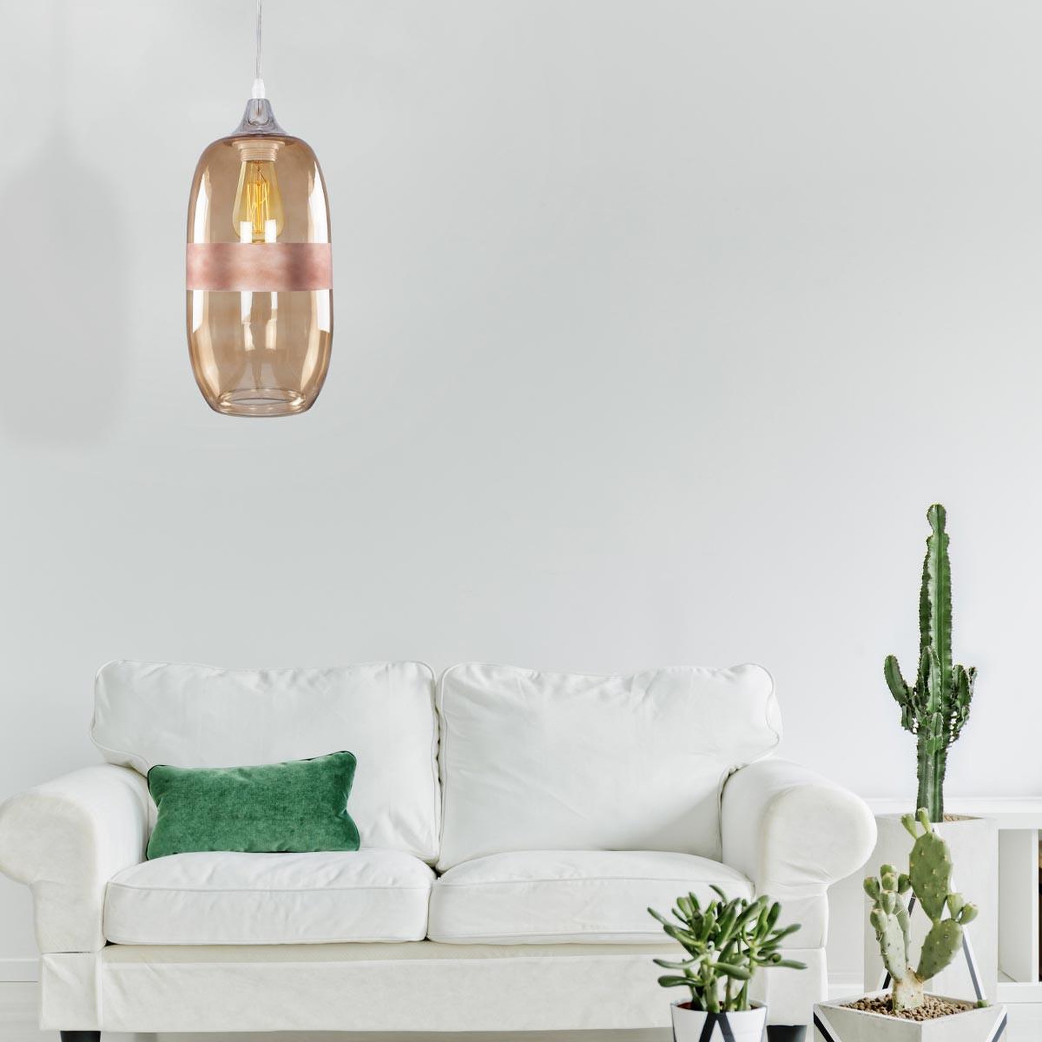 Voir la diapositive 3 : Paris Prix Lampe Suspension en Verre  Kari  36cm Jaune