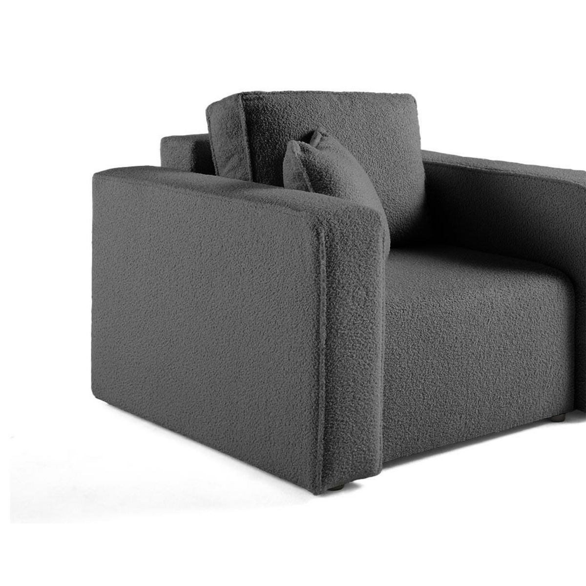 BEST MOBILIER Topaze - fauteuil - en tissu bouclette