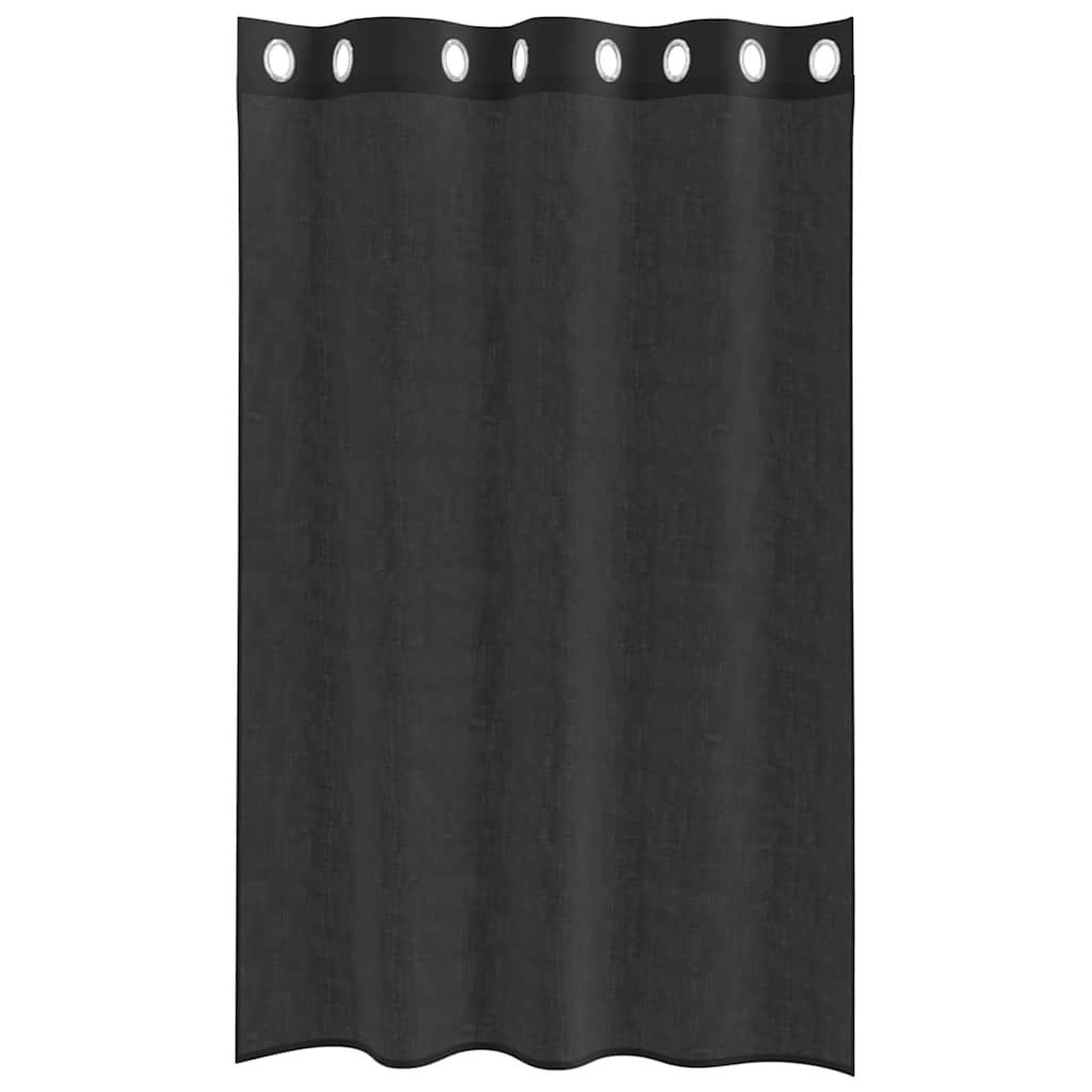 Voir la diapositive 4 : VIDAXL Rideaux en voile avec œillets 2 pcs noir 140x175 cm