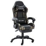 VIDAXL Fauteuil de jeux video repose-pied Noir/camouflage Similicuir