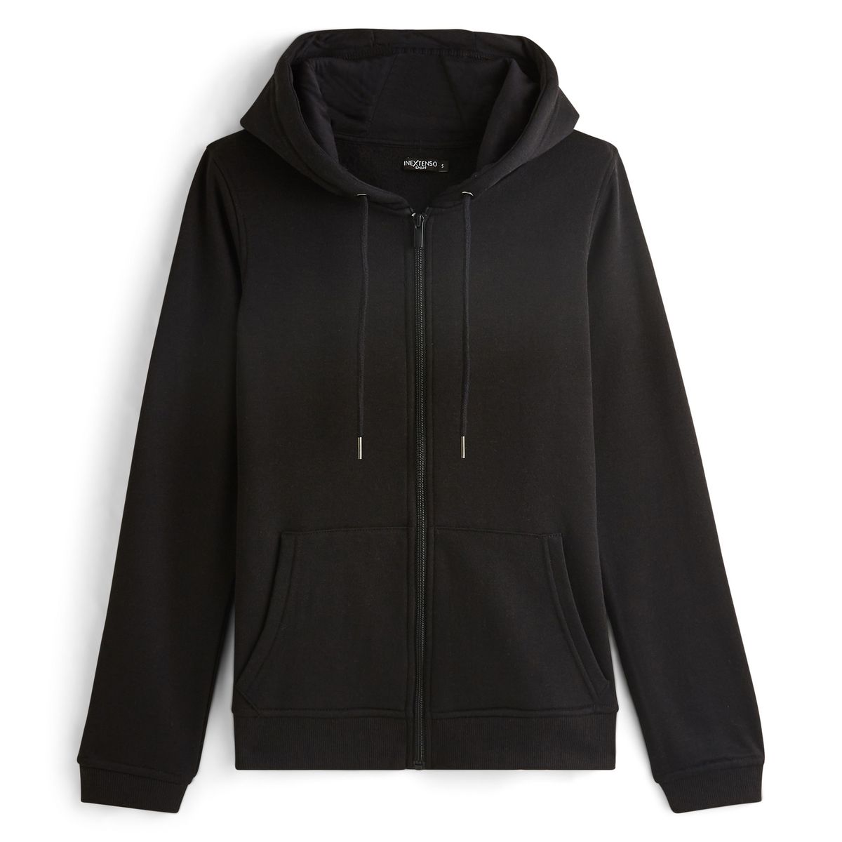 IN EXTENSO Sweat de sport zippé à capuche noir femme