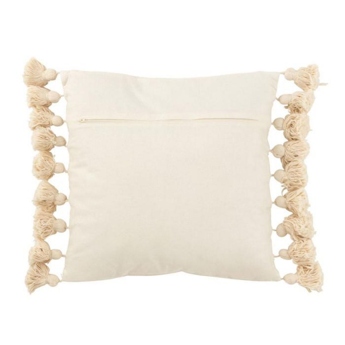 Paris Prix Coussin Déco Pompons  Bella  48x48cm Beige