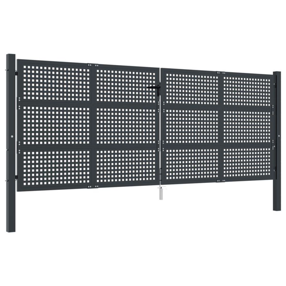 VIDAXL Portail de jardin anthracite 400x125 cm acier