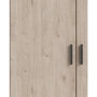 Voir la diapositive 6 : TVILUM Armoire VEGA - Décor chene - 2 portes + 3 tiroirs - L 98,5 x P 49,6 x H 200,4 cm