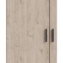 Voir la diapositive 6 : TVILUM Armoire VEGA - Décor chene - 2 portes + 3 tiroirs - L 98,5 x P 49,6 x H 200,4 cm
