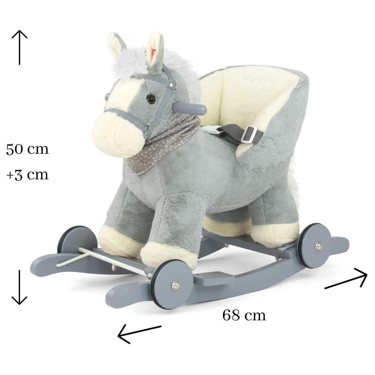 MILLY MALLY Porteur Cheval Polly Gris : Jouet Éducatif et Amusant pour Enfants