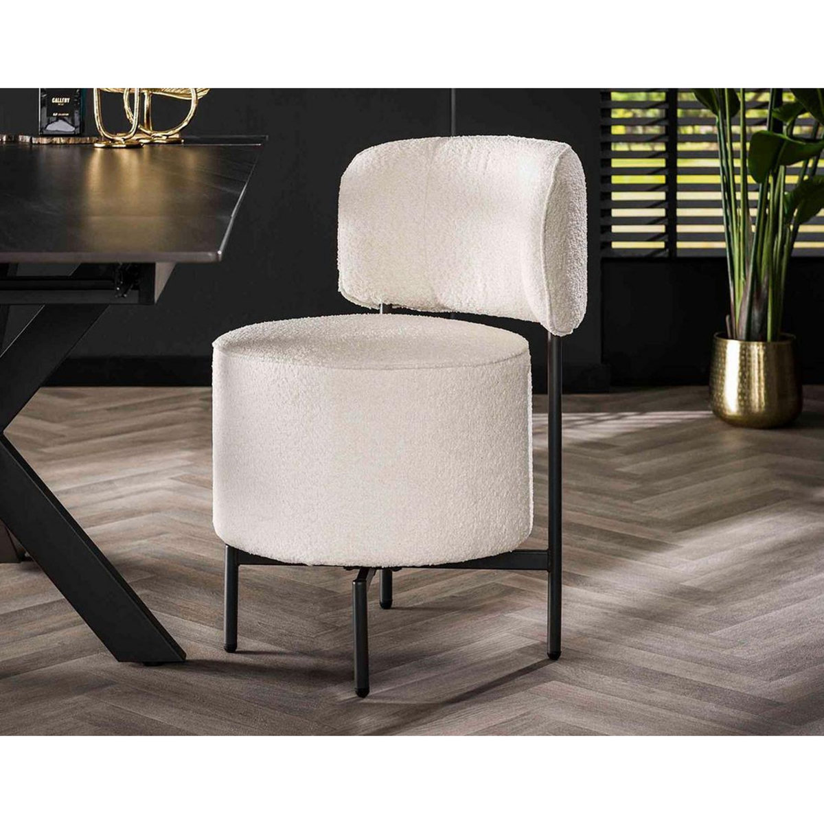 LISA DESIGN Tissia - lot de 2 chaises pivotantes - en tissu bouclette