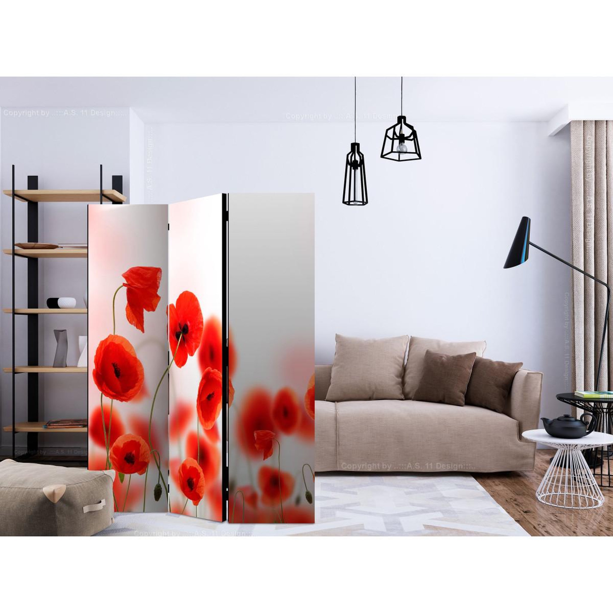 Voir la diapositive 2 : Paris Prix Paravent 3 volets  sleepy poppy's land  135x172cm