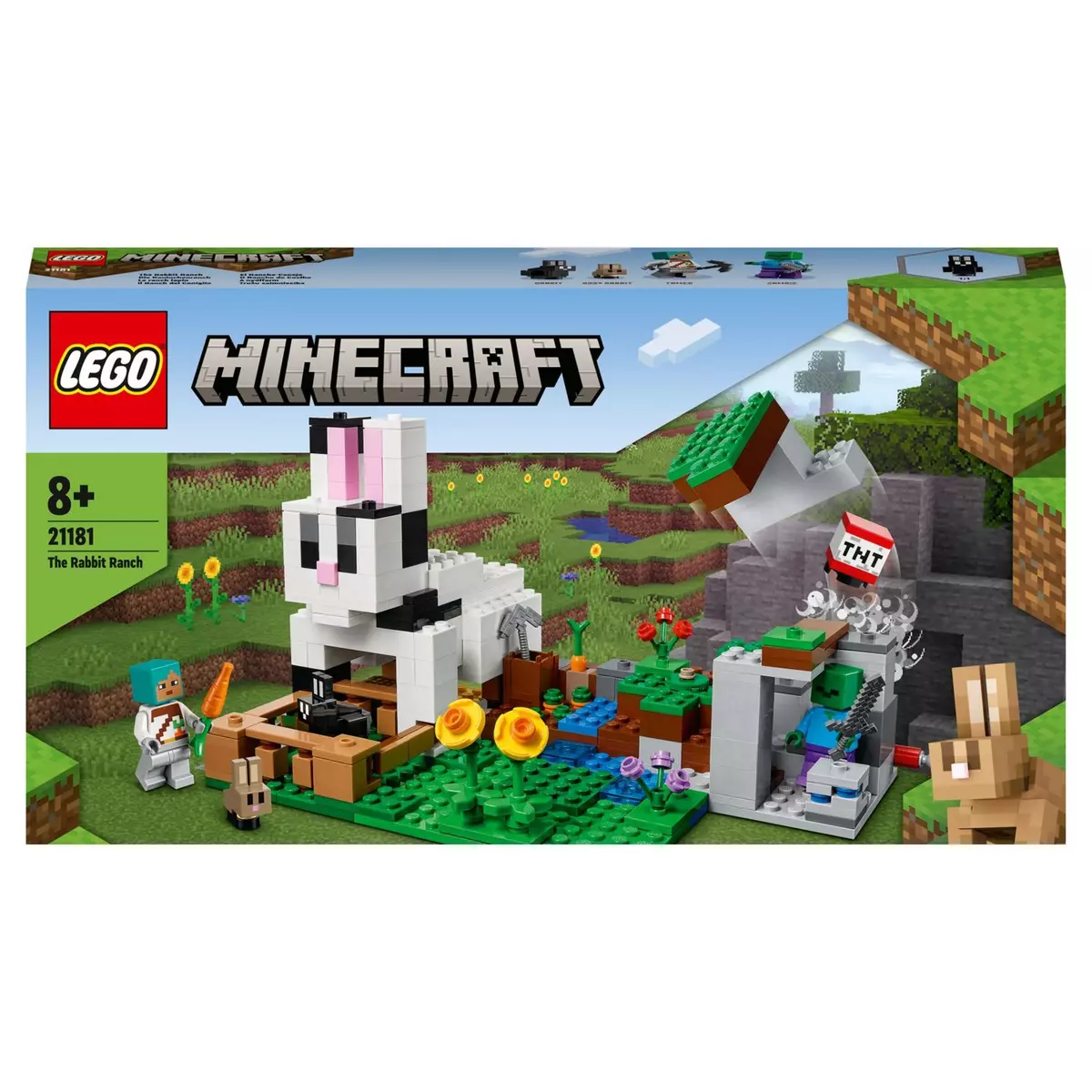 LEGO Minecraft 21181 - Le Ranch Lapin Set de Construction Maison, Ferme avec Animaux