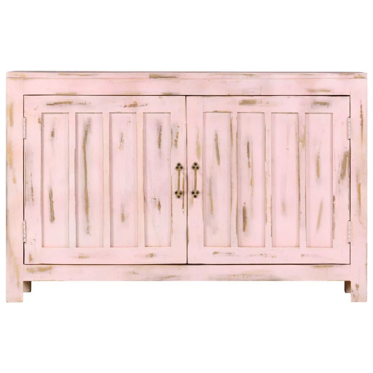 VIDAXL Buffet Rose clair 110x35x70 cm Bois de manguier massif
