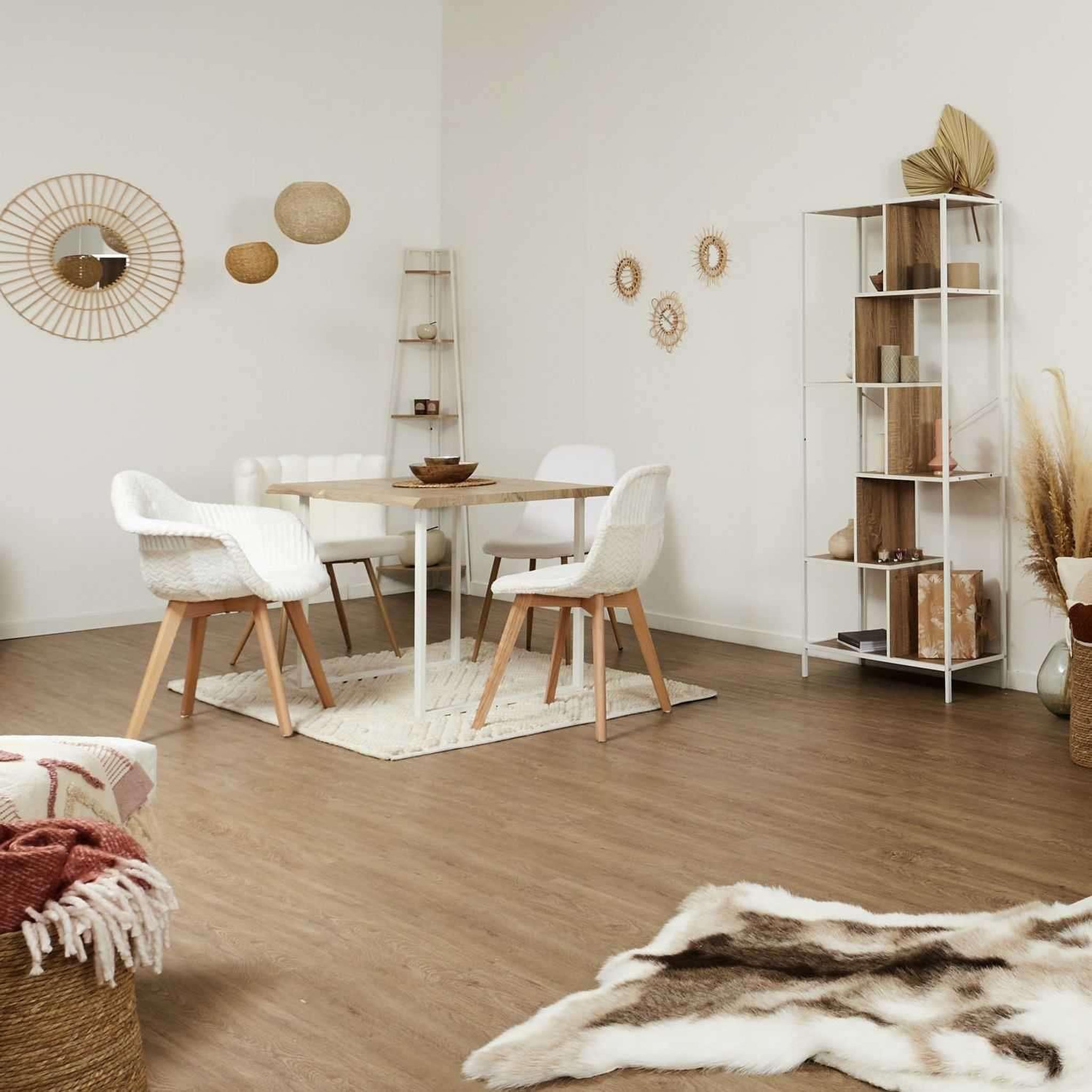 Voir la diapositive 6 : The Home Deco Factory Etagère d'angle 5 niveaux en bois et métal edison - blanc et marron