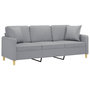 Voir la diapositive 3 : VIDAXL Canape 3 places avec oreillers gris clair 180 cm tissu