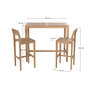 Voir la diapositive 4 : Rendez vous déco Table et chaises de bar extérieur 4 personnes en teck massif-Tunga