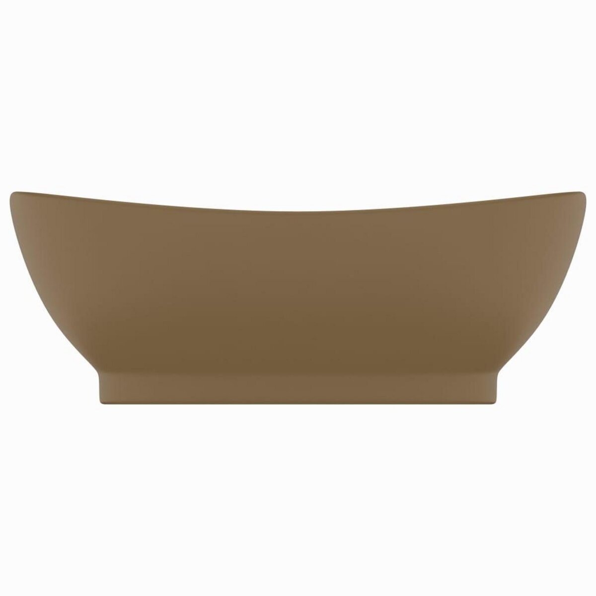 VIDAXL Lavabo ovale de luxe a trop-plein Creme mat 58,5x39cm Ceramique