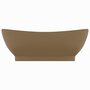 Voir la diapositive 3 : VIDAXL Lavabo ovale de luxe a trop-plein Creme mat 58,5x39cm Ceramique
