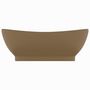 Voir la diapositive 3 : VIDAXL Lavabo ovale de luxe a trop-plein Creme mat 58,5x39cm Ceramique