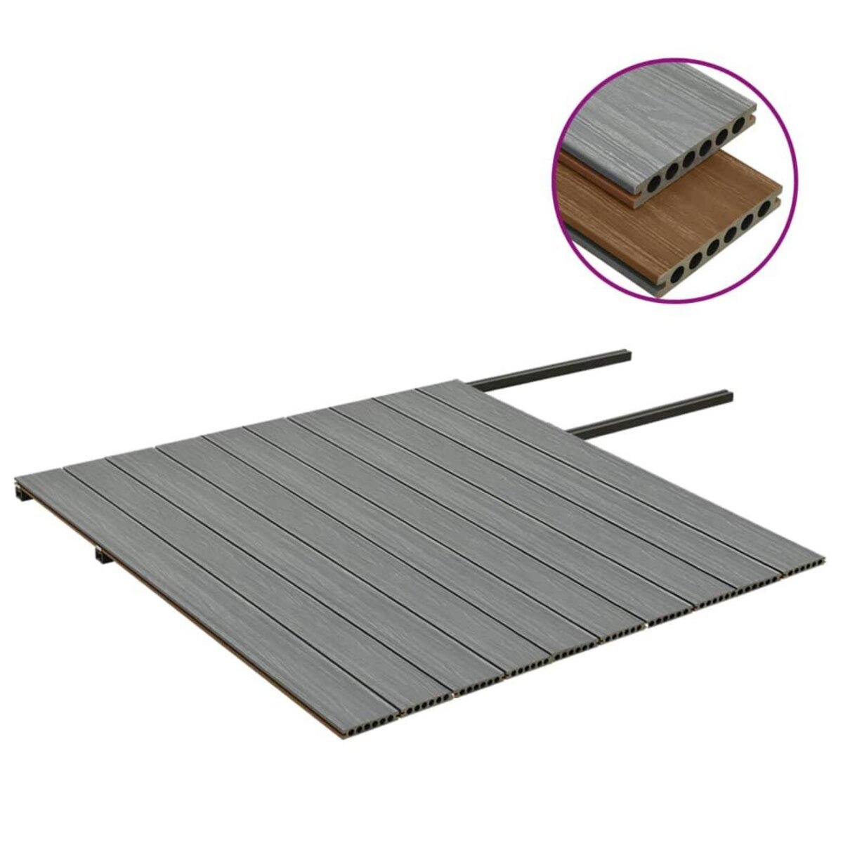 VIDAXL Panneaux de terrasse et accessoires WPC Marron/gris 20 m^2 2,2 m
