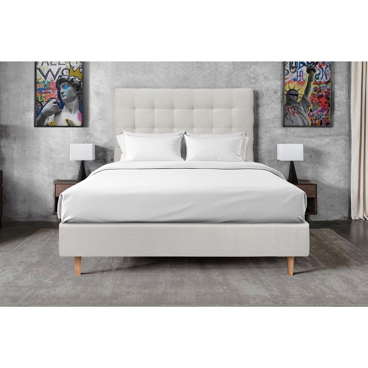 Sommeil de Plomb Tete de lit Capitonnée Velours - Ep 10 cm rembourré