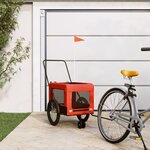 VIDAXL Remorque de velo pour animaux de compagnie orange et noir