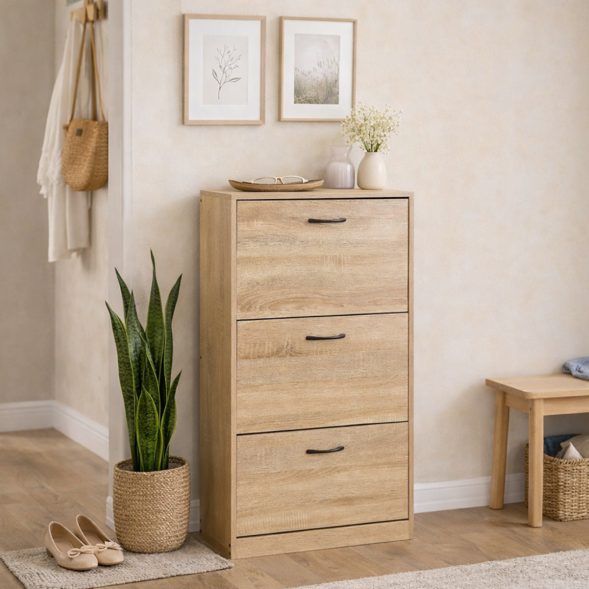 CONCEPT USINE Meuble à chaussures 116x60cm chêne TALLI