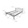 Voir la diapositive 3 : HomeStyle4U Design metal lit double 160 x 200 cadre de lit lattes bois neuf natural brun