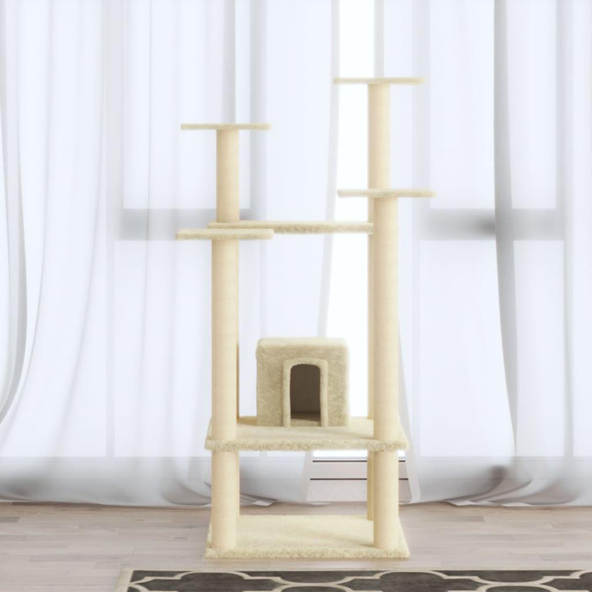 VIDAXL Arbre a chat avec griffoirs en sisal Creme 110 cm