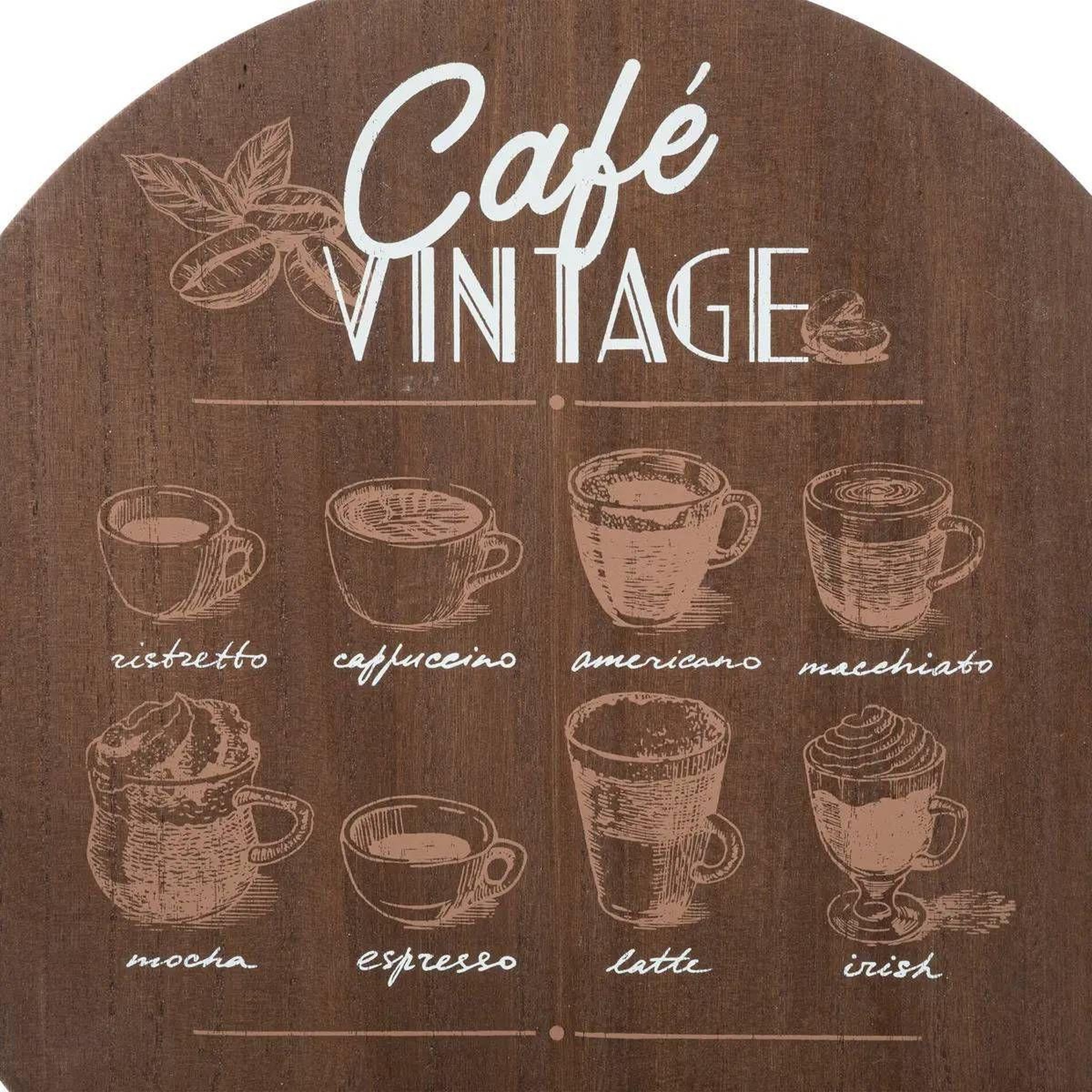 Voir la diapositive 2 : ATMOSPHERA Décoration murale vintage  café  45cm marron