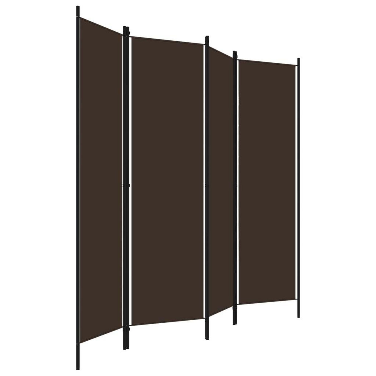 VIDAXL Cloison de separation 4 panneaux Marron 200x180 cm