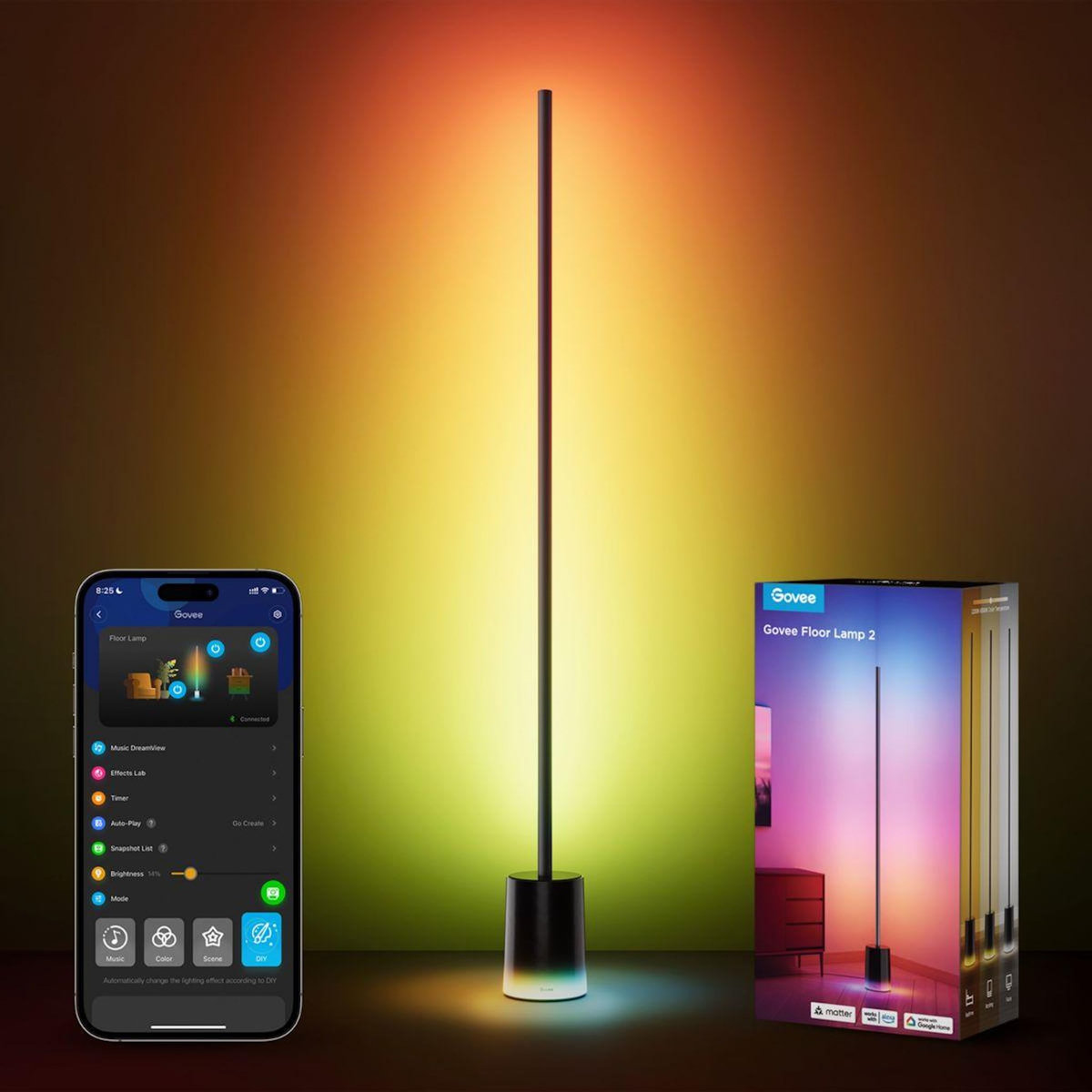GOVEE Lampe connectée Lampadaire RGBICWW 2  152cm
