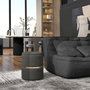 Voir la diapositive 2 : HOMCOM Pouf repose-pied tabouret design avec coffre de rangement velours côtelé acier brossé doré