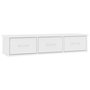 Voir la diapositive 2 : VIDAXL Etagere murale avec tiroirs Blanc 88x26x18,5 cm bois ingenierie
