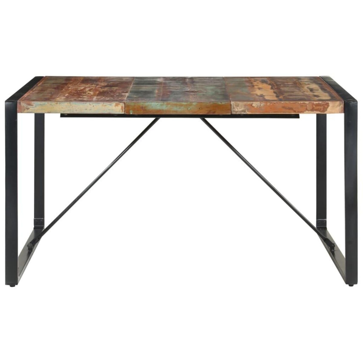 VIDAXL Table a manger 140x140x75 cm Bois de recuperation massif
