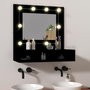 Voir la diapositive 1 : VIDAXL Armoire à miroir avec LED noir 60x31,5x62 cm