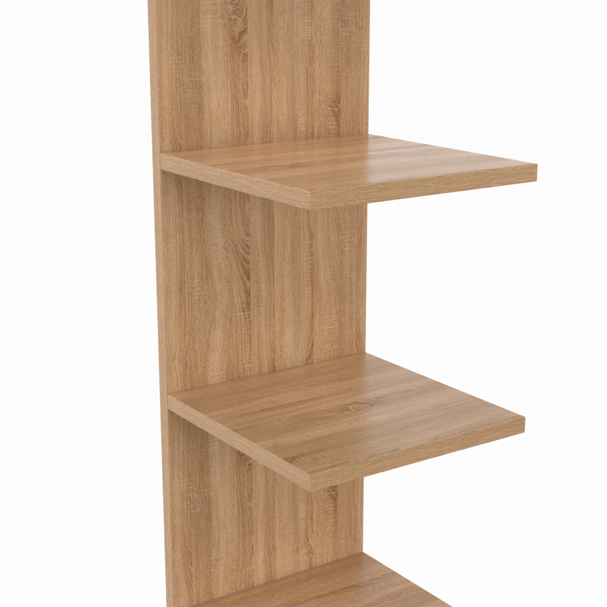 ID MARKET Etagère murale suspendue double position CHIARA 8 étagères façon hêtre 190 cm