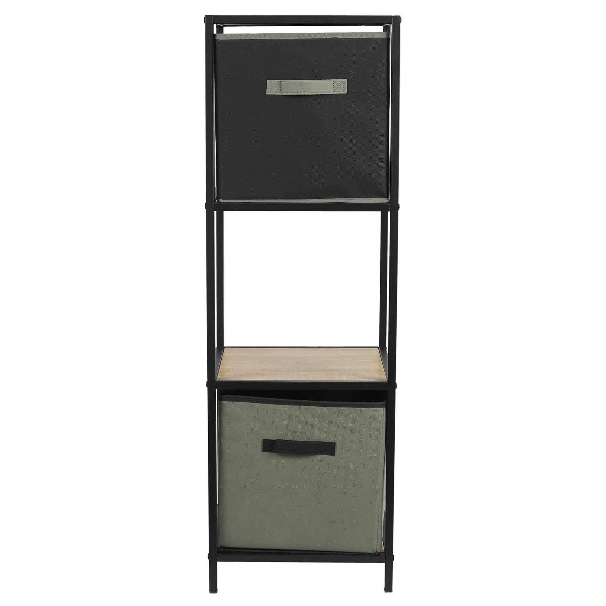 Voir la diapositive 3 : The Home Deco Factory Etagère 3 cases Kalo en bois et métal - Marron et noir