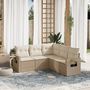 Voir la diapositive 1 : VIDAXL Salon de jardin avec coussins 5 pcs beige resine tressee